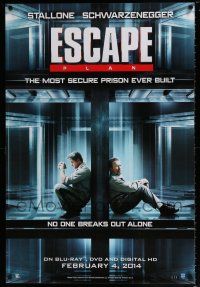 4z714 ESCAPE PLAN 27x40 video poster '13 Sylvester Stallone & Arnold Schwarzenegger in prison!