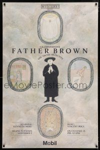 4z352 FATHER BROWN tv poster '82 Edward Gorey art of Kenneth More in title role!