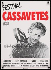 4z326 FESTIVAL CASSAVETES 16x22 Belgian poster '80s c/u John Cassavetes with movie camera!