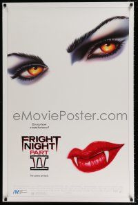 4z719 FRIGHT NIGHT 2 27x41 video poster '89 welcome back, cool horror artwork of vampire!