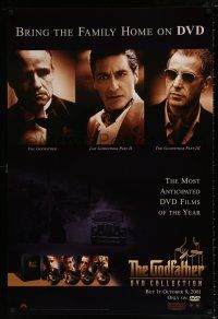 4z727 GODFATHER DVD COLLECTION 27x40 video poster '01 set of portraits of Marlon Brando & Al Pacino!