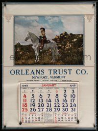 4z047 ORLEANS TRUST COMPANY calendar '48 wonderful image of Jeanette McDonald on horse!