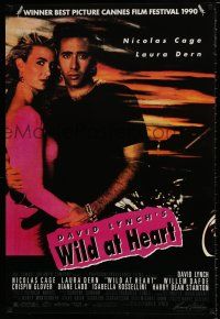 4z665 WILD AT HEART Cannes 25x37 commercial poster '90 David Lynch, Nicolas Cage & Laura Dern!