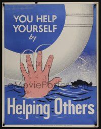 4z077 NATIONAL RESEARCH BUREAU 442 17x22 motivational poster '60s help yourself by helping others!