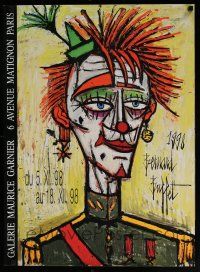 4z261 BERNARD BUFFET 1998 23x31 French art exhibition '98 Bernard Buffet art of wild clown!