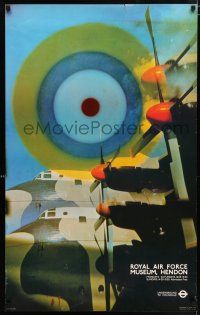 4z086 ROYAL AIR FORCE MUSEUM HENDON 25x40 English museum exhibition '70s plane art by Michael Reid!