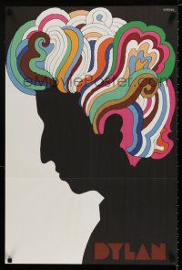 4z030 DYLAN record album insert '67 colorful silhouette art of Bob by Milton Glaser!