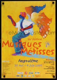 4z230 MUSIQUES METISSES 17x24 French music poster '01 Nadine Richet, Pierrick Jadaud artwork!