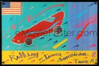 4z239 ROLLING STONES car/flag style 22x33 music poster '81 cool art for their American Tour!