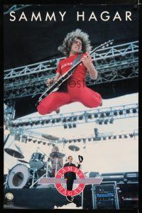 4z244 SAMMY HAGAR 23x35 music poster '81 great image of the star leaping with guitar on stage!