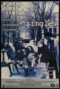 4z245 SINGLES 27x40 music poster '92 Cameron Crowe, Bridget Fonda, Matt Dillon, Sedgwick!