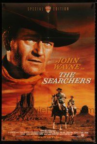 4z788 SEARCHERS 27x40 video poster R98 classic image of John Wayne in Monument Valley, John Ford