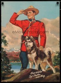 4z363 SERGEANT PRESTON OF THE YUKON tv poster '58 great art of Dick Simmons and his faithful dog!