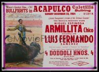 4z411 ACAPULCO CALETILLA BULLRING Armillita style 18x25 Mexican special '84 bullfighting art