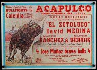 4z413 ACAPULCO CALETILLA BULLRING El Zotoluco style 18x25 Mexican special '84 bullfighting art