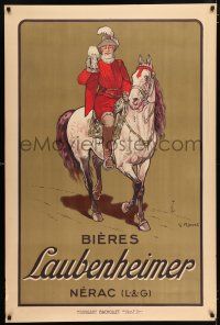 4z014 BIERES LAUBENHEIMER 31x47 French advertising poster '15 Ripart art of King Henry IV w/beer!