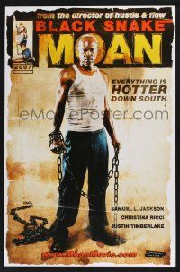 4z429 BLACK SNAKE MOAN 2-sided 13x20 special '07 Samuel L. Jackson & sexy Christina Ricci in chains