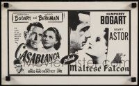4z435 CASABLANCA/MALTESE FALCON 9x15 special '60s Humphrey Bogart with Bergman and Astor!