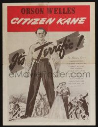 4z439 CITIZEN KANE 19x25 special R60s some called Orson Welles a hero, others called him a heel!