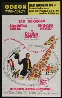 4z444 DOCTOR DOLITTLE 13x20 English special '67 Rex Harrison, Samantha Eggar, Richard Fleischer