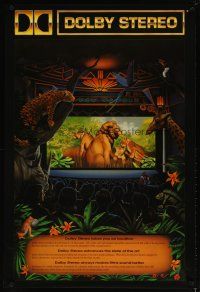 4z005 DOLBY DIGITAL DS 27x40 advertising poster '90 artwork of jungle animals in theater by Erickson