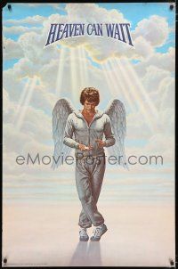 4z380 HEAVEN CAN WAIT 30x45 special '78 angel Warren Beatty wearing sweats by Lettick!