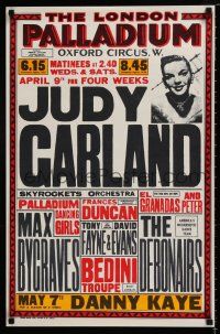 4z108 LONDON PALLADIUM 20x30 REPRO poster '70s advertising Judy Garland's debut, Danny Kaye!