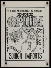 4z543 SMOKE OPIUM special 14x19 '60s Crump art, drugs endorsed by the Poppy Puffers of Poona!
