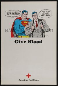 4z551 SUPERMAN 14x21 special '79 American Red Cross, Give Blood, art by Curt Swan!