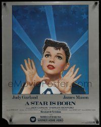 4z796 STAR IS BORN 22x28 video poster R83 great close up art of Judy Garland, classic!