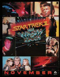 4z798 STAR TREK II 20x26 video poster '82 The Wrath of Khan, Leonard Nimoy, William Shatner!