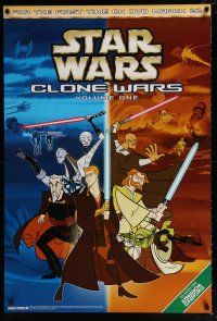 4z799 STAR WARS: CLONE WARS Vol. 1 27x40 video poster '05 Anakin Skywalker, Yoda, & Obi-Wan Kenobi!