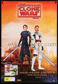 4z802 STAR WARS: THE CLONE WARS 27x39 Australian video poster '10 Obi-Wan and Anakin, season 2!