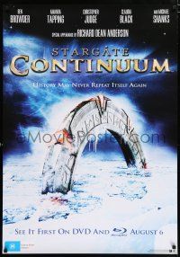4z804 STARGATE: CONTINUUM 28x39 Australian video poster '08 history may never repeat itself again!
