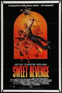 4z807 SWEET REVENGE 27x41 video poster '87 Nancy Allen, Ted Shackelford, Boris Vallejo art!
