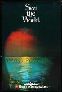 4z169 ORIENT OVERSEAS LINE SEA THE WORLD 24x36 travel poster '70s cool different image of ocean!