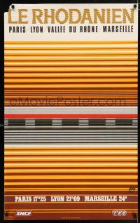 4z194 SNCF Le Rhodanien style 25x39 French travel poster '71 cool railroad train art!