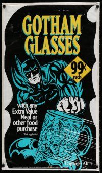 4z042 BATMAN FOREVER 2-sided vinyl banner '95 cool image of Val Kilmer, McDonald's tie-in!