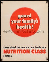 4z132 GUARD YOUR FAMILY'S HEALTH 22x28 WWII war poster '43 WWII, new wartime foods!