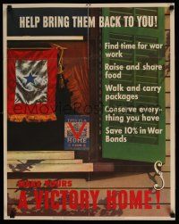 4z141 MAKE YOURS A VICTORY HOME 22x28 WWII war poster '43 help bring them back to you!