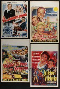 5a272 LOT OF 15 FORMERLY FOLDED BELGIAN POSTERS '50s-60s different art from a variety of movies!