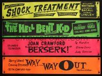 5a231 LOT OF 4 5x28 MINI PAPER BANNERS '50s-60s Berserk, Shock Treatment, Way Way Out & more!