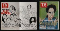 5a191 LOT OF 2 TV GUIDE AL HIRSCHFELD COVER MAGAZINES '98-99 Ally McBeal cast & Jerry Seinfeld!