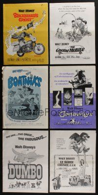 5a160 LOT OF 6 UNCUT DISNEY PRESSBOOKS '70s Gnome-Mobile, Dumbo, Lt. Robin Crusoe USN & more!