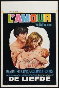 5b080 L'AMOUR Belgian '70 Richard Balducci, art of naked coupe with baby!