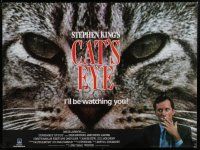 5b177 CAT'S EYE British quad '85 Stephen King, James Woods, super close up feline!