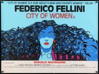 5b180 CITY OF WOMEN British quad '81 Federico Fellini's La Citta delle donne, different art!