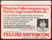 5b192 FELLINI SATYRICON British quad '70 Federico's Italian cult classic, Rome before Christ!
