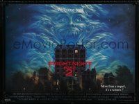 5b196 FRIGHT NIGHT 2 British quad '89 welcome back, cool horror artwork of ghosts!
