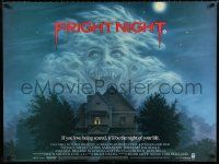 5b195 FRIGHT NIGHT British quad '85 if you love being scared it'll be the night of your life!